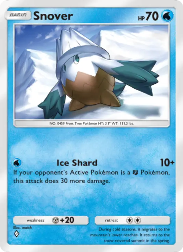 Snover Rare rarity Space-Time Smackdown Pokémon card price