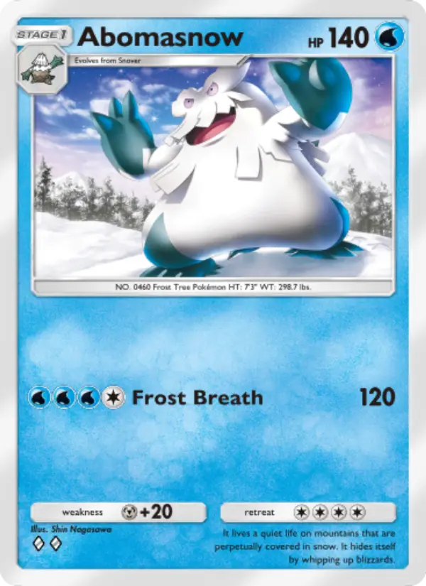 Abomasnow Rare rarity Space-Time Smackdown Pokémon card price