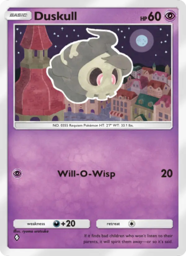 Duskull Rare rarity Space-Time Smackdown Pokémon card price