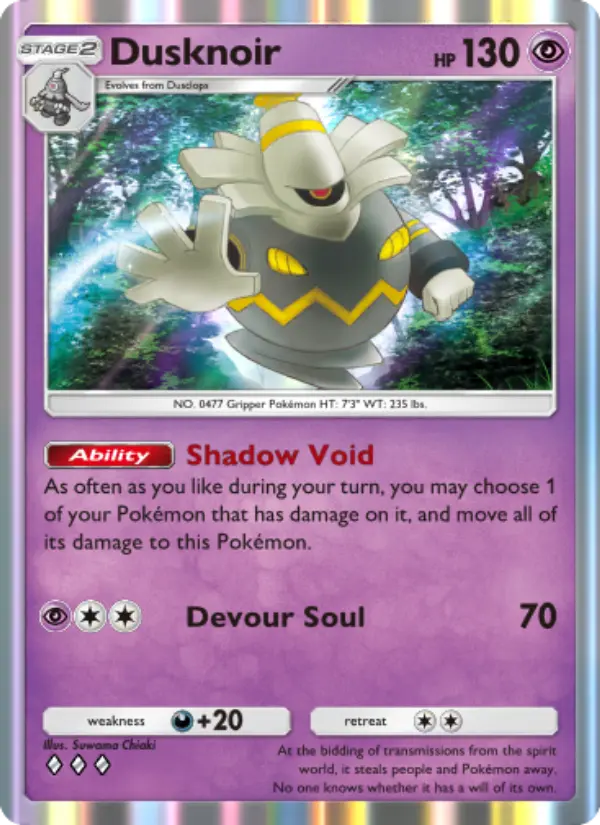 Dusknoir Rare rarity Space-Time Smackdown Pokémon card price