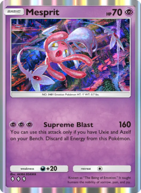 Mesprit Rare rarity Space-Time Smackdown Pokémon card price