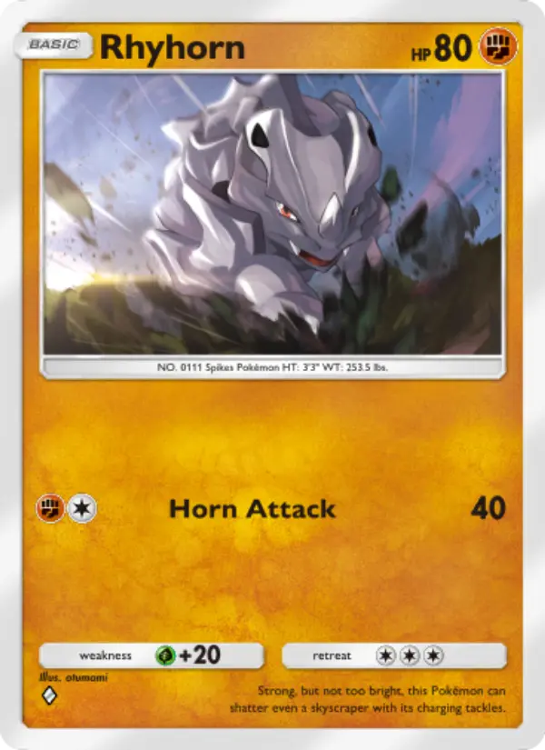 Rhyhorn Rare rarity Space-Time Smackdown Pokémon card price