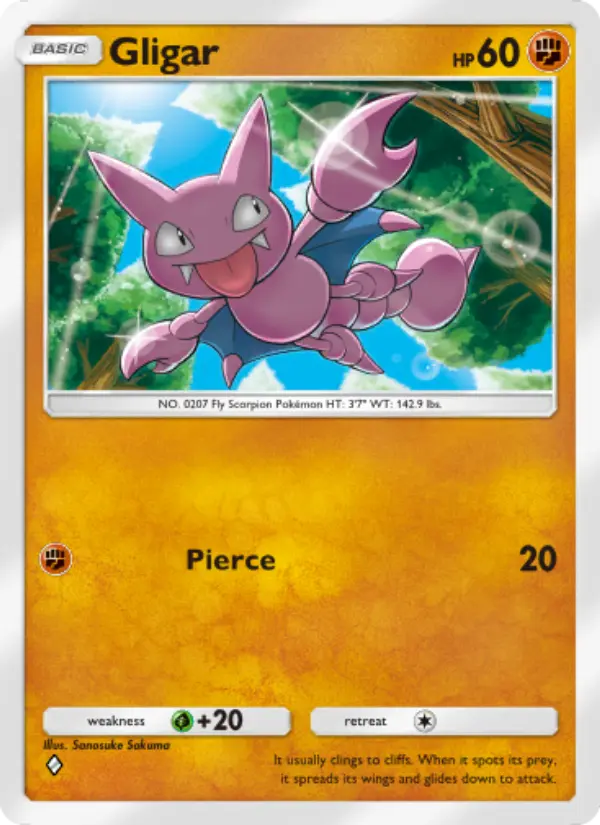 Gligar Rare rarity Space-Time Smackdown Pokémon card price