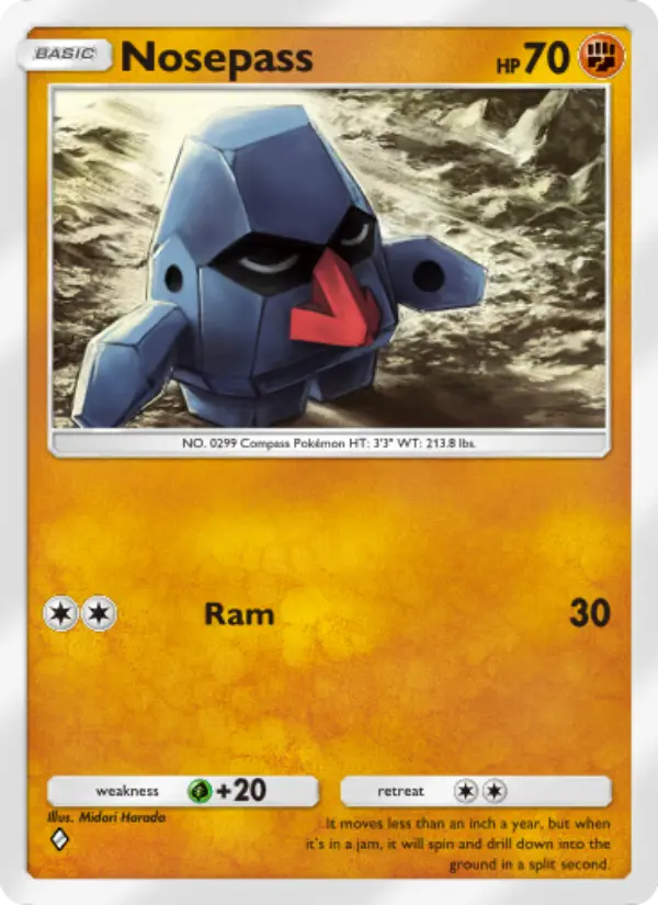 Nosepass Rare rarity Space-Time Smackdown Pokémon card price