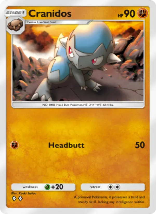 Cranidos Rare rarity Space-Time Smackdown Pokémon card price