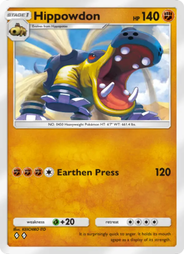 Hippowdon Rare rarity Space-Time Smackdown Pokémon card price