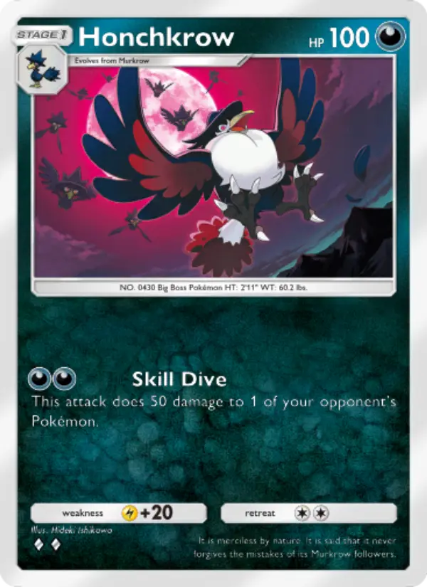 Honchkrow Rare rarity Space-Time Smackdown Pokémon card price