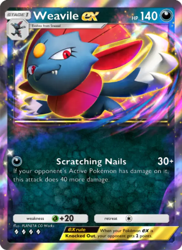 Weavile ex Rare rarity Space-Time Smackdown Pokémon card price
