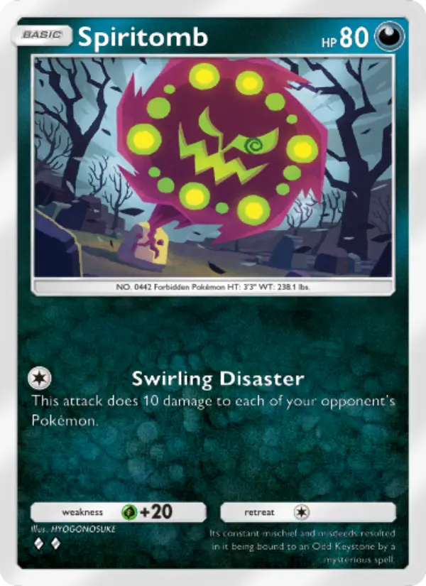 Spiritomb Rare rarity Space-Time Smackdown Pokémon card price