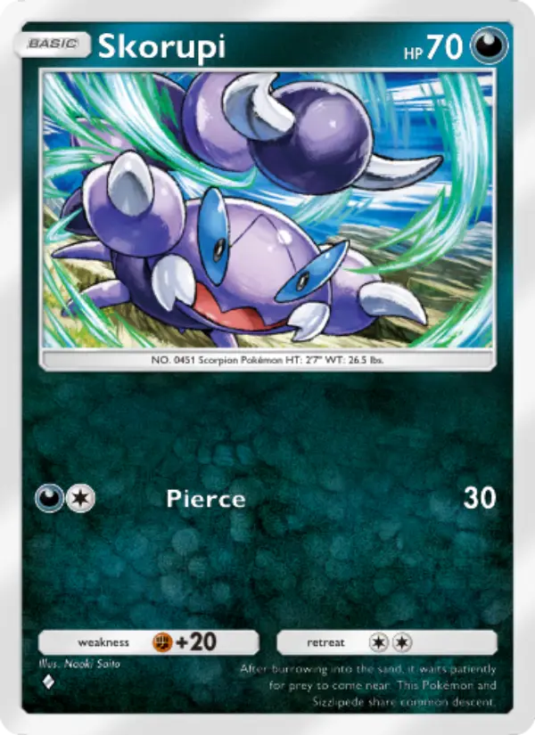 Skorupi Rare rarity Space-Time Smackdown Pokémon card price
