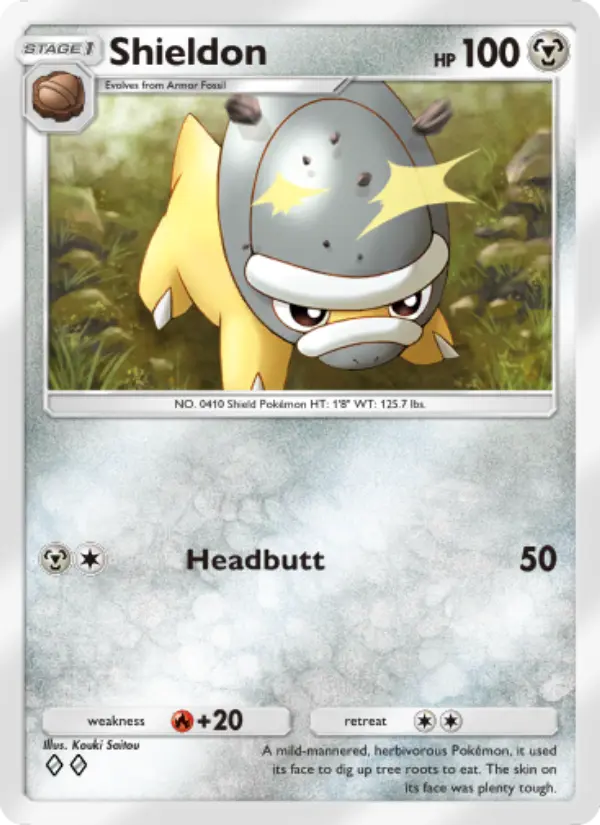 Shieldon Rare rarity Space-Time Smackdown Pokémon card price