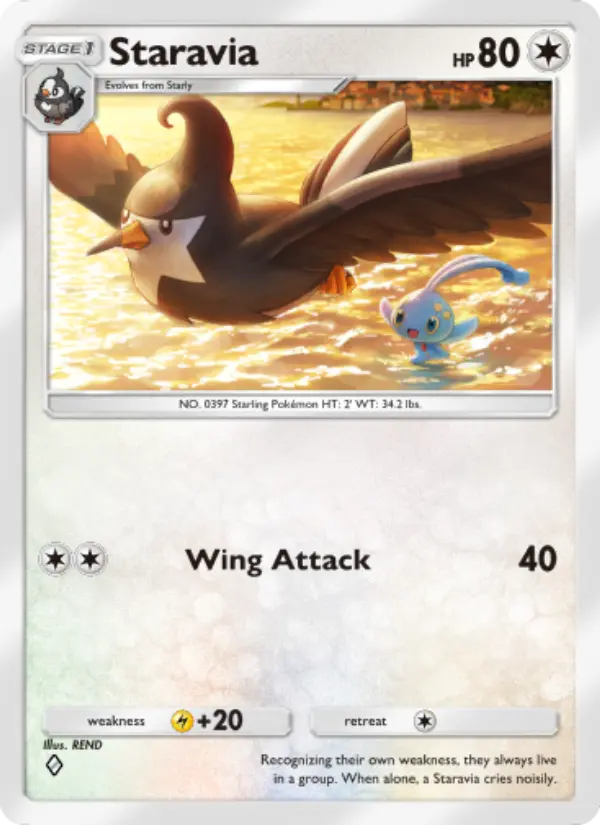 Staravia Rare rarity Space-Time Smackdown Pokémon card price