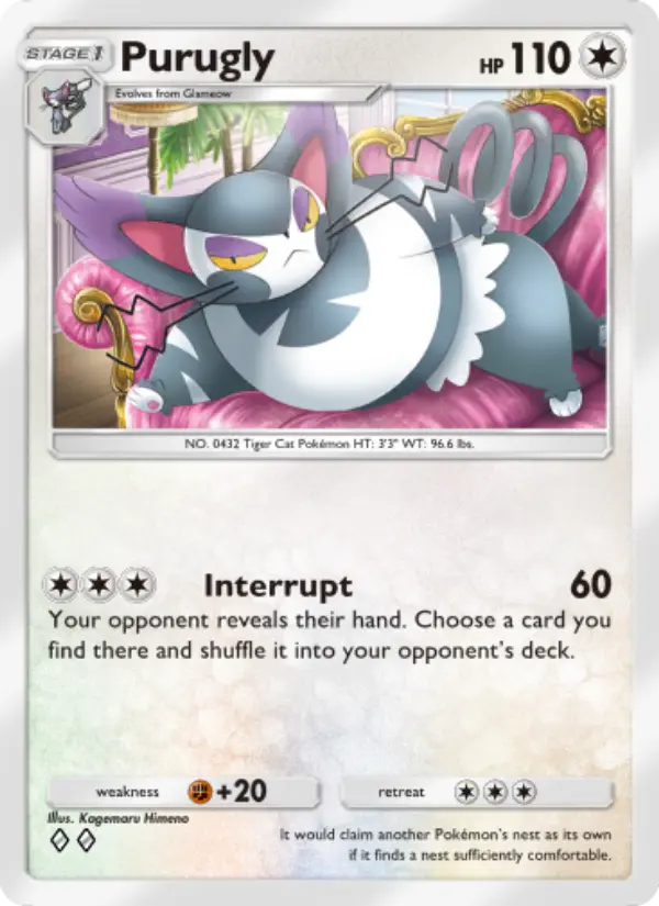 Purugly Rare rarity Space-Time Smackdown Pokémon card price