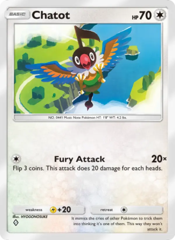 Chatot Secret Rare rarity Space-Time Smackdown Pokémon card price