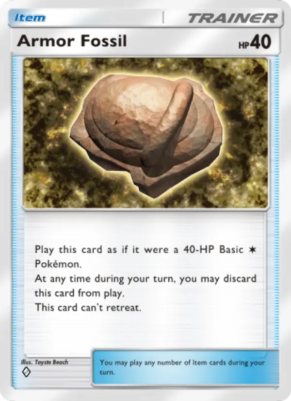 Armor Fossil Secret Rare rarity Space-Time Smackdown Pokémon card price