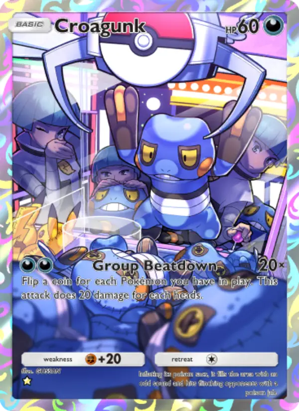 Croagunk Secret Rare rarity Space-Time Smackdown Pokémon card price