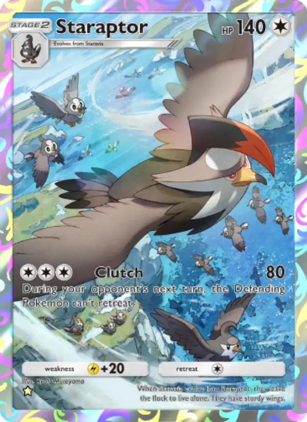 Staraptor Secret Rare rarity Space-Time Smackdown Pokémon card price