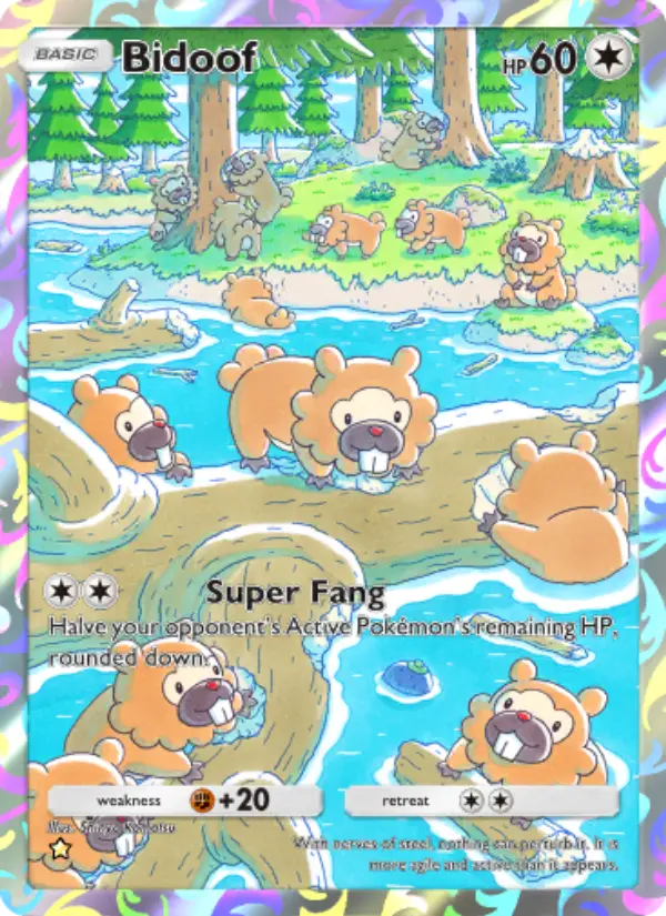 Bidoof Secret Rare rarity Space-Time Smackdown Pokémon card price