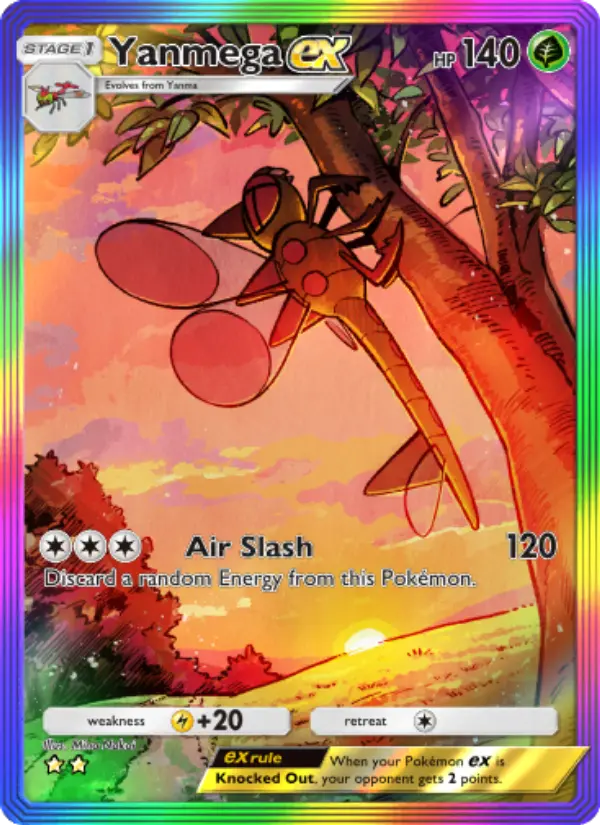 Yanmega ex Secret Rare rarity Space-Time Smackdown Pokémon card price