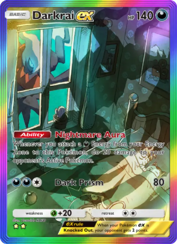 Darkrai ex Secret Rare rarity Space-Time Smackdown Pokémon card price