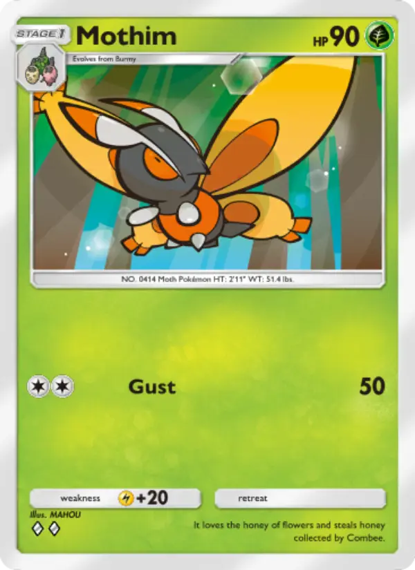 Mothim Rare rarity Triumphant Light Pokémon card price