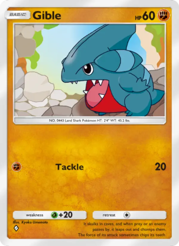 Gible Rare rarity Triumphant Light Pokémon card price