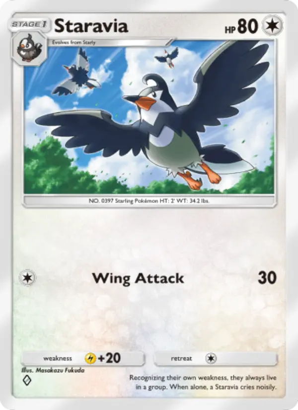 Staravia Rare rarity Triumphant Light Pokémon card price
