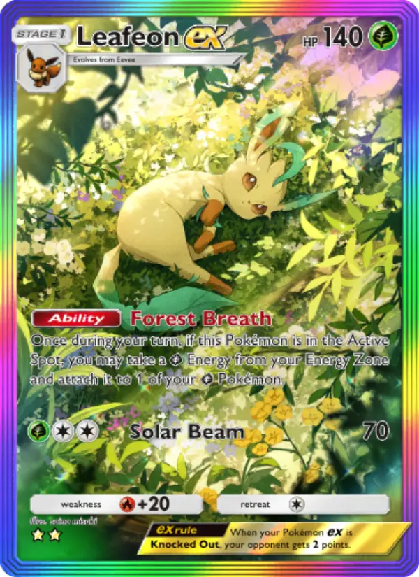 Leafeon ex Secret Rare rarity Triumphant Light Pokémon card price