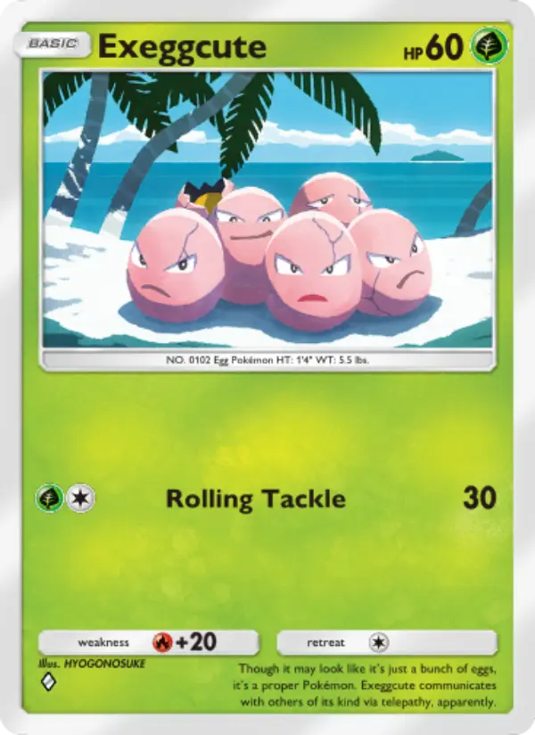 Exeggcute Rare rarity Celestial Guardians Pokémon card price