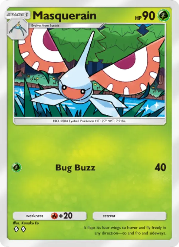 Masquerain Rare rarity Celestial Guardians Pokémon card price