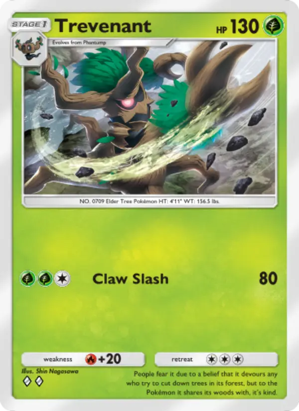 Trevenant Rare rarity Celestial Guardians Pokémon card price