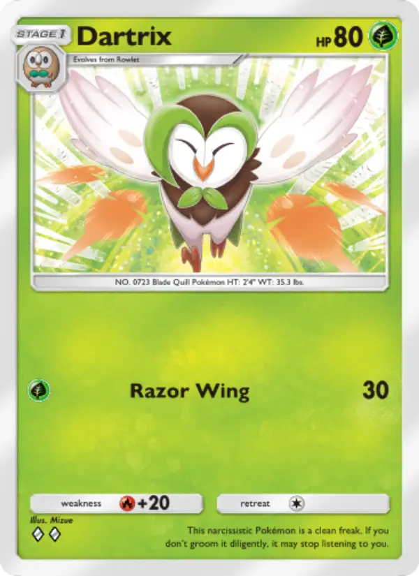 Dartrix Rare rarity Celestial Guardians Pokémon card price