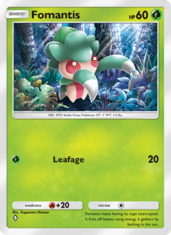 Fomantis Rare rarity Celestial Guardians Pokémon card price