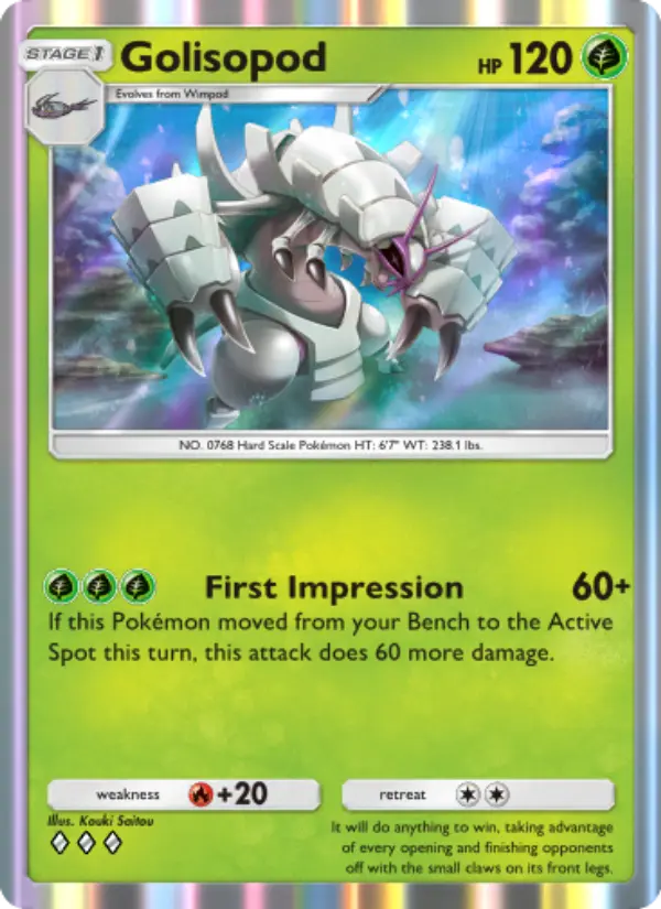 Golisopod Rare rarity Celestial Guardians Pokémon card price
