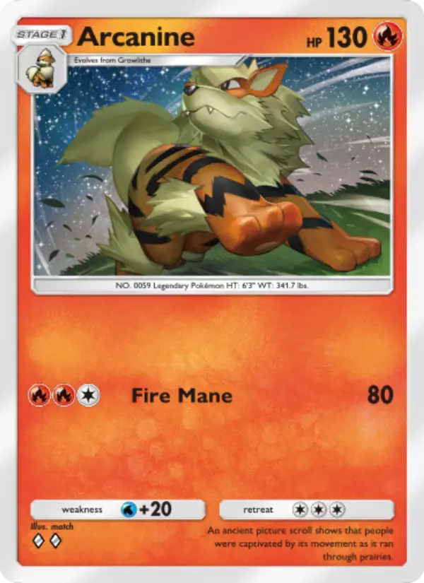 Arcanine Rare rarity Celestial Guardians Pokémon card price
