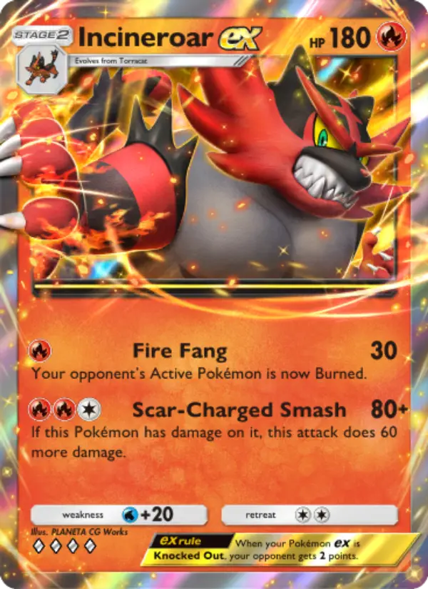 Incineroar ex Rare rarity Celestial Guardians Pokémon card price