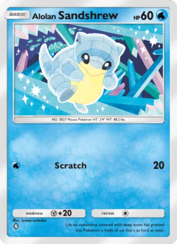 Alolan Sandshrew Rare rarity Celestial Guardians Pokémon card price