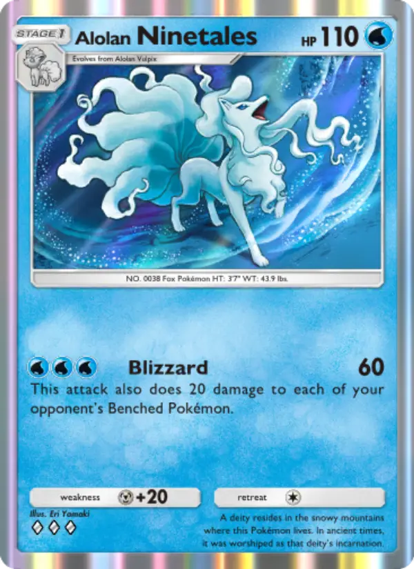 Alolan Ninetales Rare rarity Celestial Guardians Pokémon card price