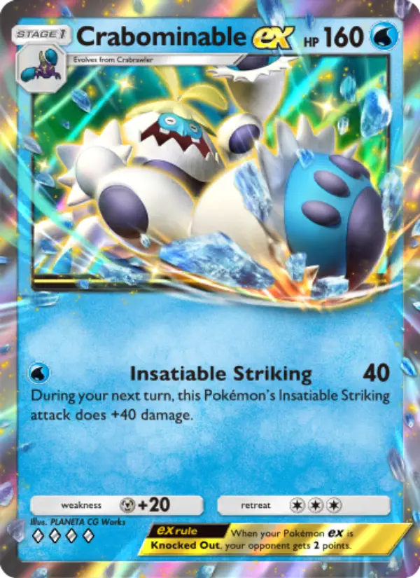 Crabominable ex Rare rarity Celestial Guardians Pokémon card price
