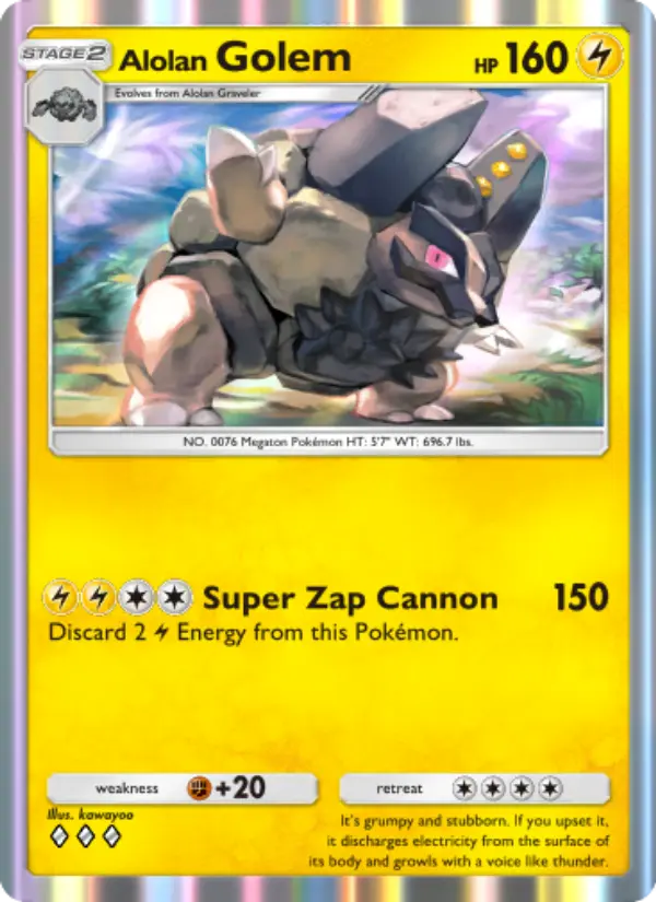 Alolan Golem Rare rarity Celestial Guardians Pokémon card price