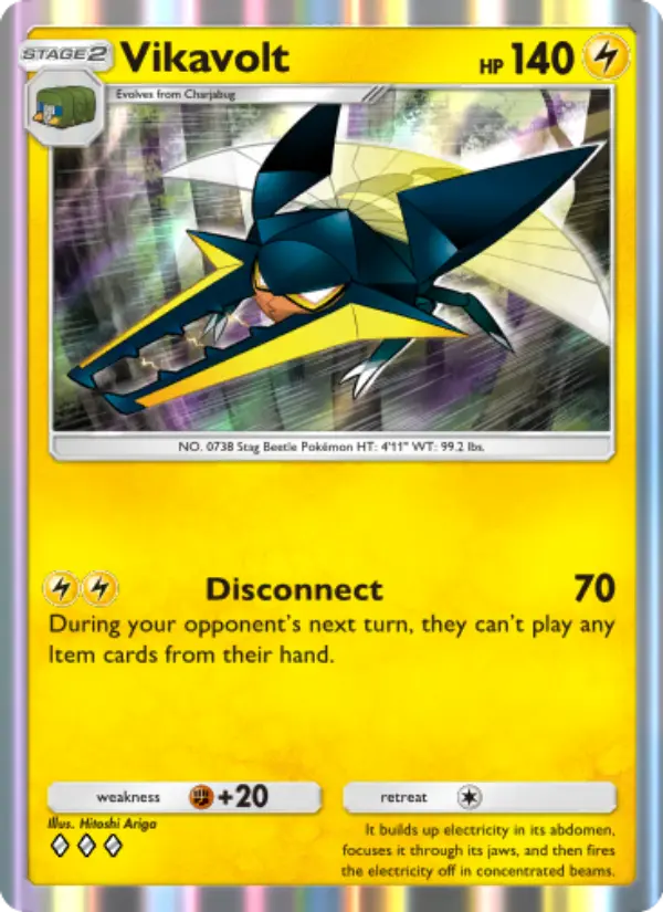Vikavolt Rare rarity Celestial Guardians Pokémon card price