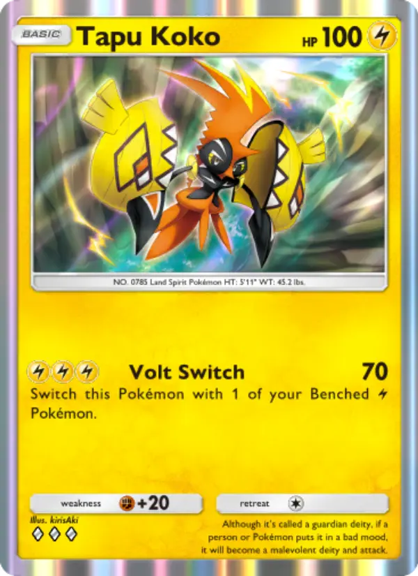 Tapu Koko Rare rarity Celestial Guardians Pokémon card price