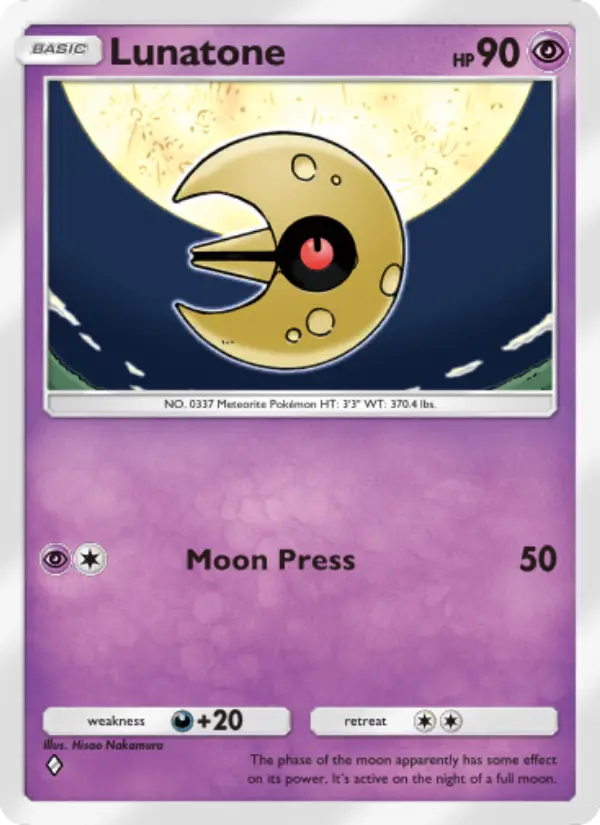 Lunatone Rare rarity Celestial Guardians Pokémon card price
