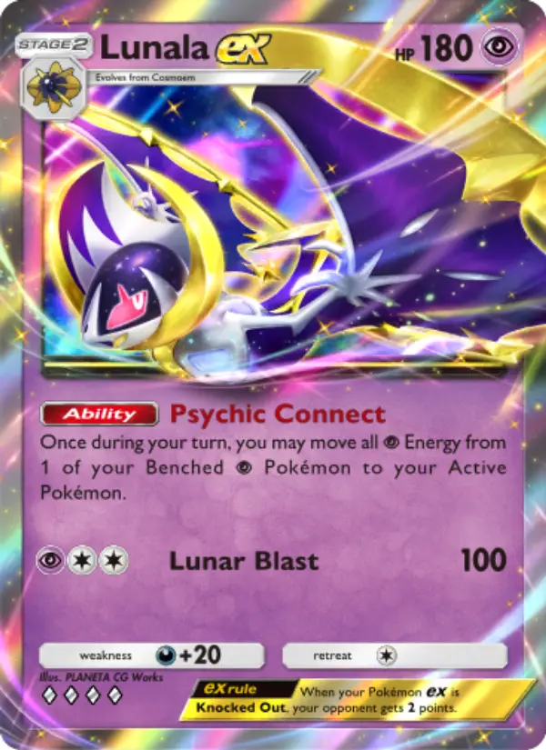 Lunala ex Rare rarity Celestial Guardians Pokémon card price