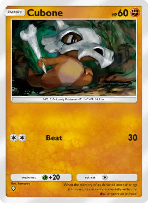 Cubone Rare rarity Celestial Guardians Pokémon card price