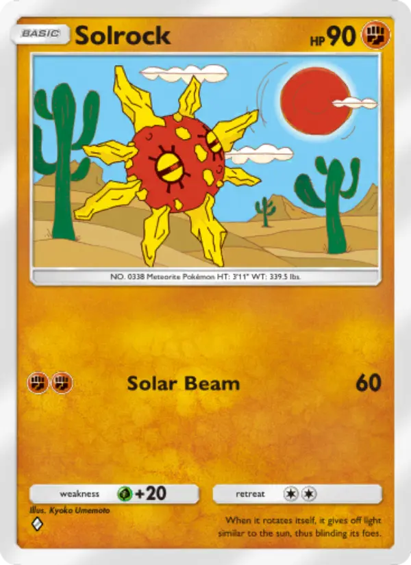 Solrock Rare rarity Celestial Guardians Pokémon card price