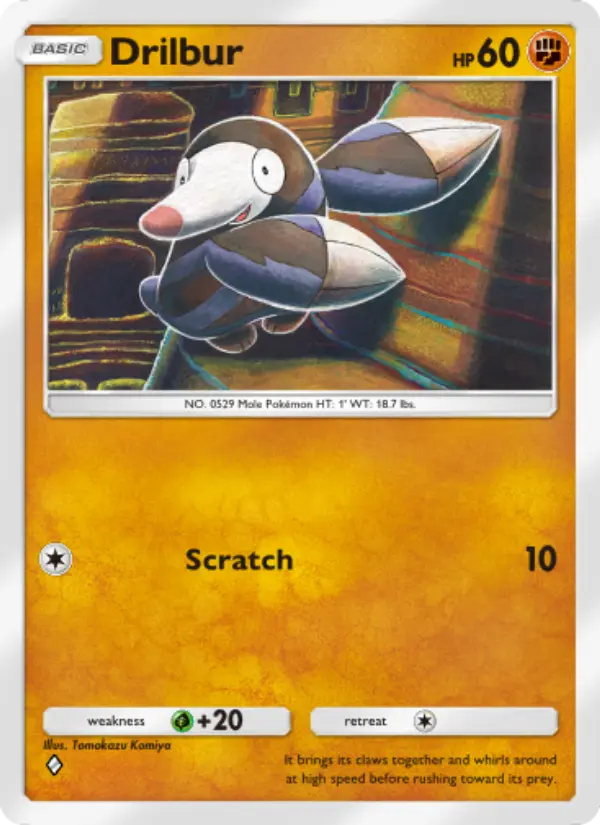 Drilbur Rare rarity Celestial Guardians Pokémon card price