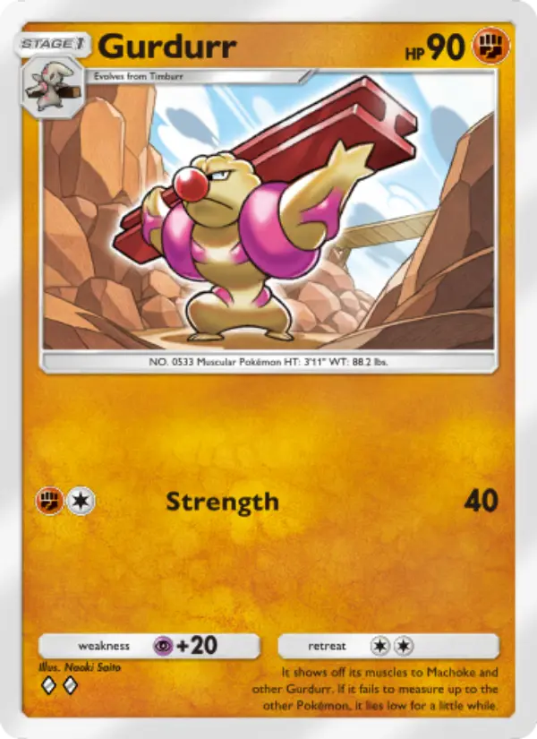Gurdurr Rare rarity Celestial Guardians Pokémon card price