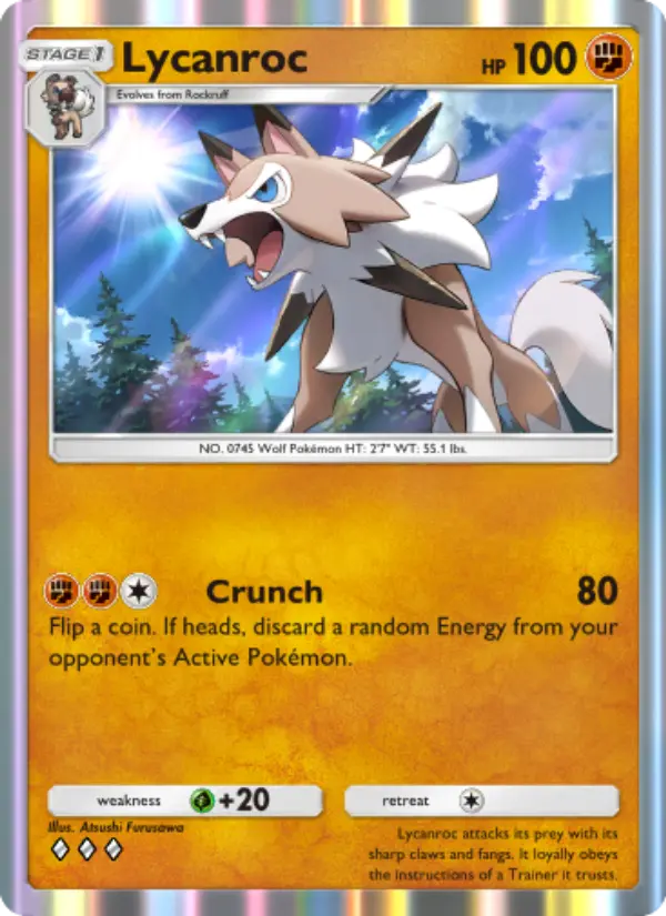 Lycanroc Rare rarity Celestial Guardians Pokémon card price