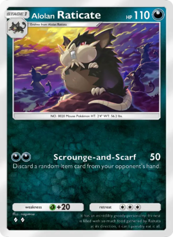 Alolan Raticate Rare rarity Celestial Guardians Pokémon card price